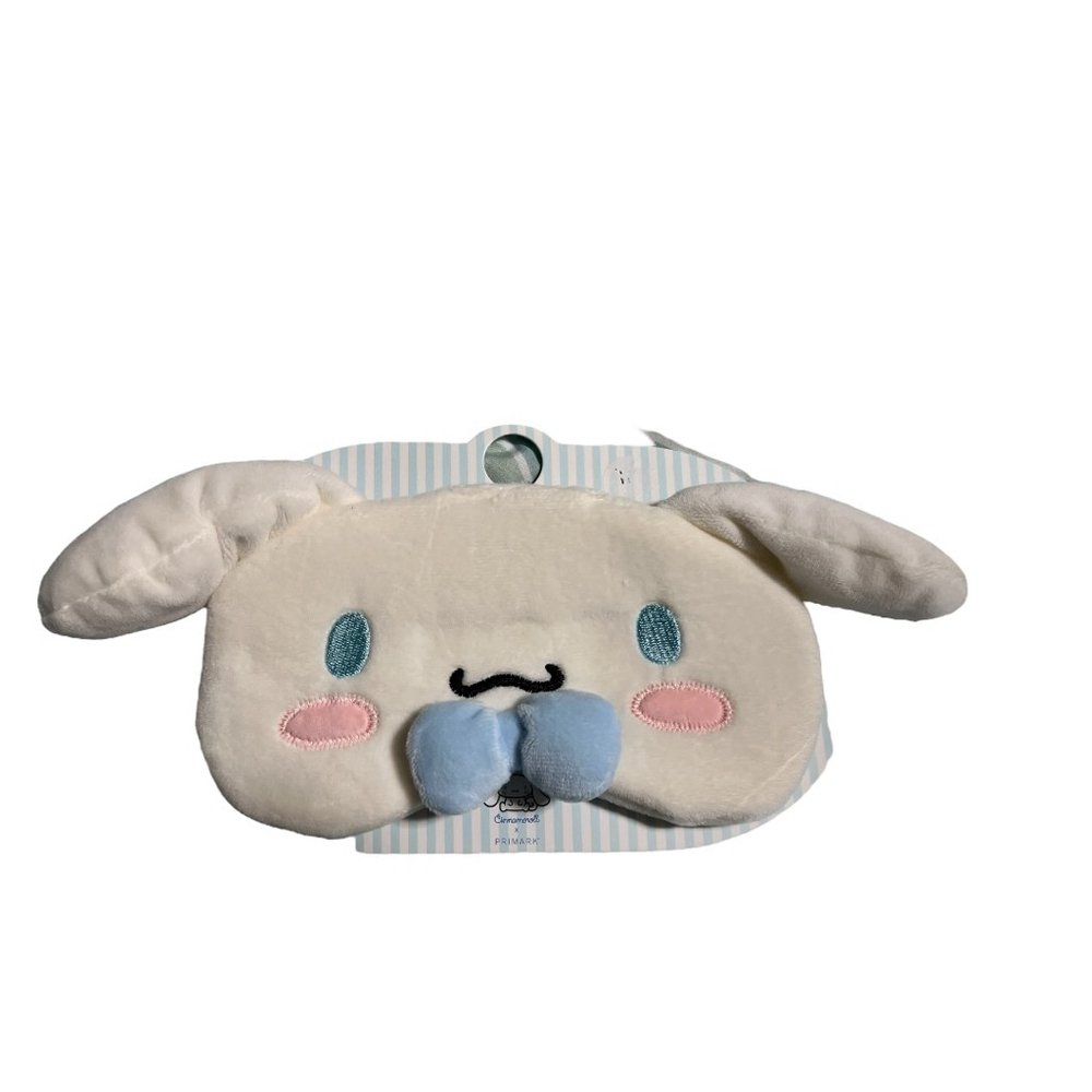 Cinnamoroll Plush Sleep Mask & Keychain Set White Blue Hello Kitty NEW - Picture 2 of 5